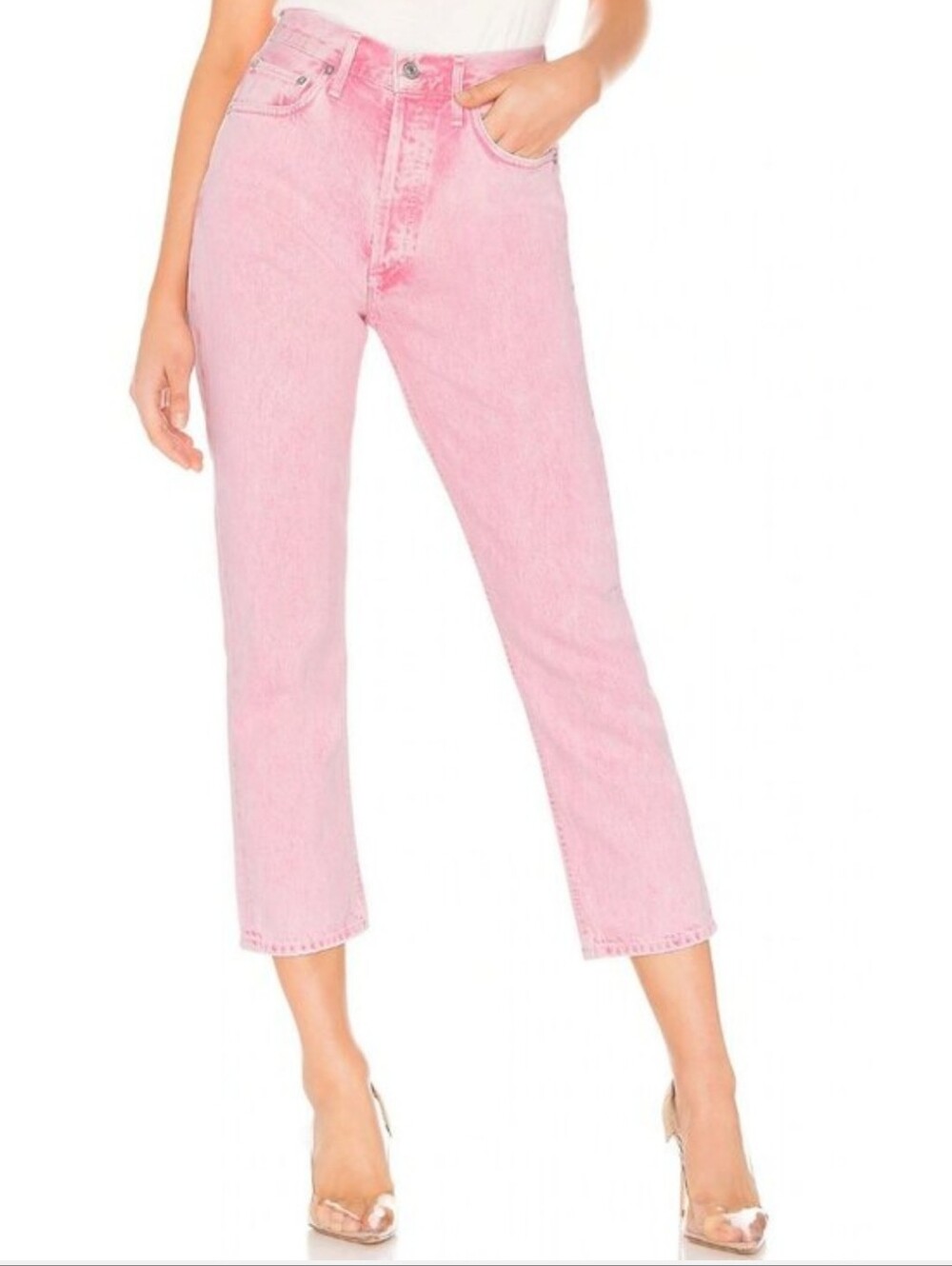 AGOLDE Riley High-Rise Pink Mom Jeans